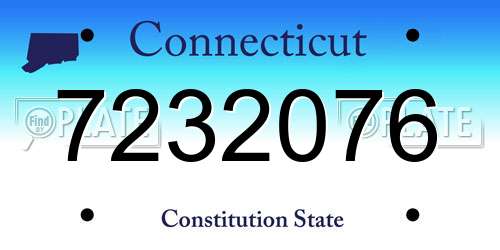 7232076 Connecticut License Plate