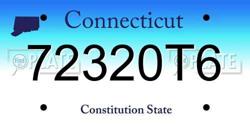 72320T6 Connecticut License Plate