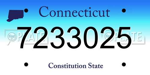 7233025 Connecticut License Plate