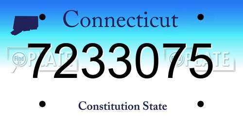 7233075 Connecticut License Plate