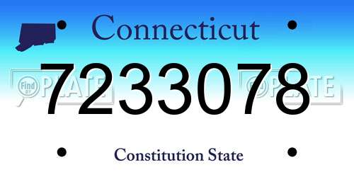 7233078 Connecticut License Plate