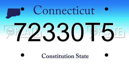 72330T5 Connecticut License Plate