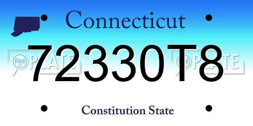 72330T8 Connecticut License Plate