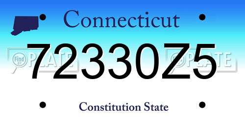 72330Z5 Connecticut License Plate