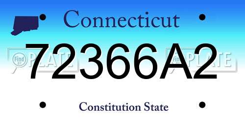 72366A2 Connecticut License Plate