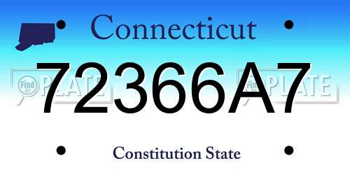 72366A7 Connecticut License Plate