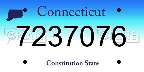 7237076 Connecticut License Plate