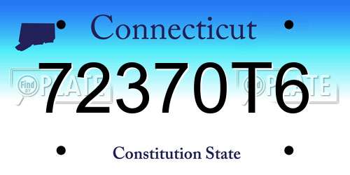 72370T6 Connecticut License Plate