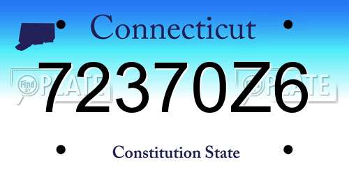 72370Z6 Connecticut License Plate
