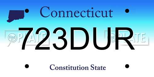 723DUR Connecticut License Plate