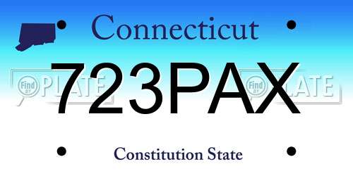 723PAX Connecticut License Plate
