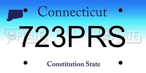 723PRS Connecticut License Plate