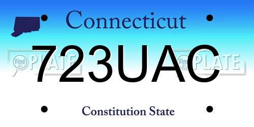 723UAC Connecticut License Plate