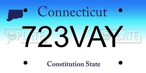 723VAY Connecticut License Plate