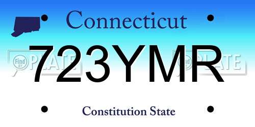 723YMR Connecticut License Plate