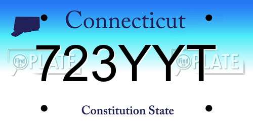723YYT Connecticut License Plate