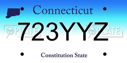 723YYZ Connecticut License Plate