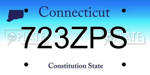 723ZPS Connecticut License Plate