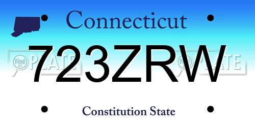 723ZRW Connecticut License Plate
