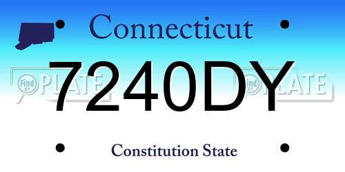 7240DY Connecticut License Plate