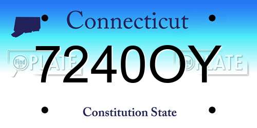 7240OY Connecticut License Plate