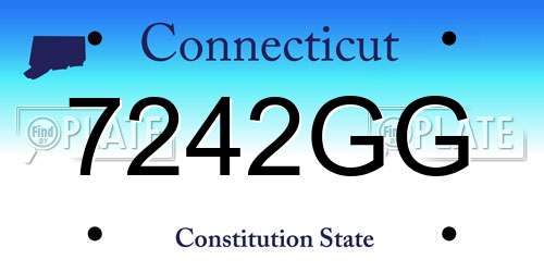 7242GG Connecticut License Plate