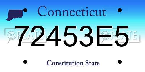 72453E5 Connecticut License Plate