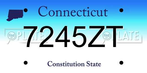 7245ZT Connecticut License Plate