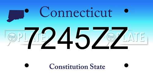 7245ZZ Connecticut License Plate