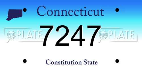 7247 Connecticut License Plate