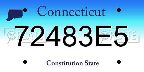 72483E5 Connecticut License Plate