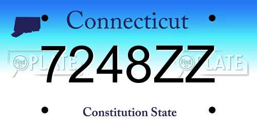 7248ZZ Connecticut License Plate