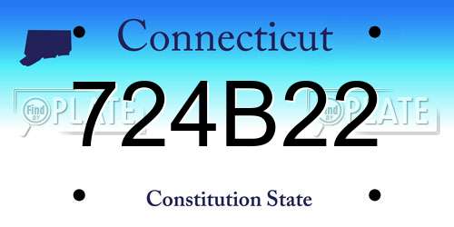 724B22 Connecticut License Plate