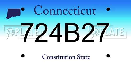724B27 Connecticut License Plate
