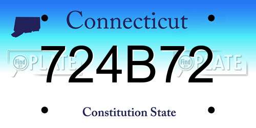 724B72 Connecticut License Plate
