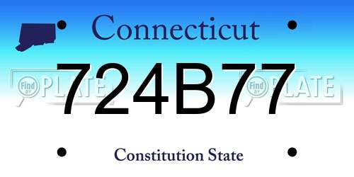 724B77 Connecticut License Plate