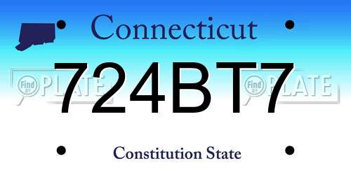 724BT7 Connecticut License Plate