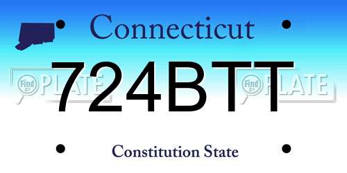 724BTT Connecticut License Plate