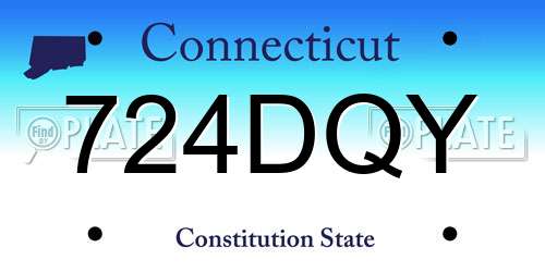 724DQY Connecticut License Plate