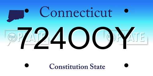 724OOY Connecticut License Plate