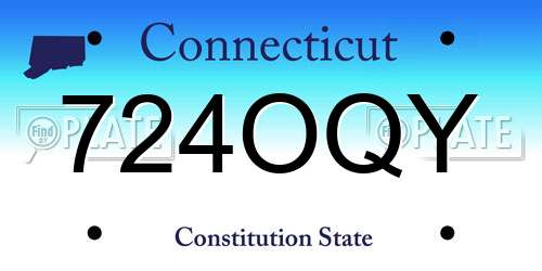 724OQY Connecticut License Plate