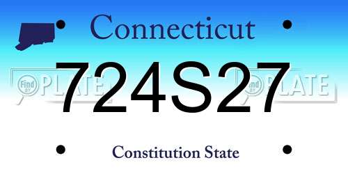 724S27 Connecticut License Plate