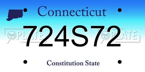 724S72 Connecticut License Plate