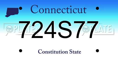 724S77 Connecticut License Plate