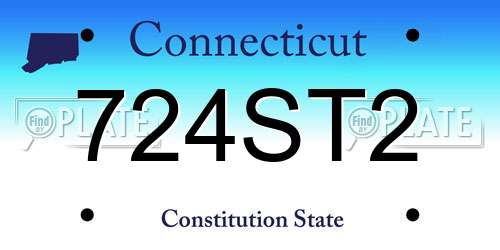 724ST2 Connecticut License Plate