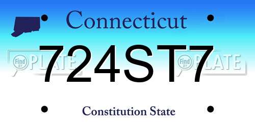 724ST7 Connecticut License Plate