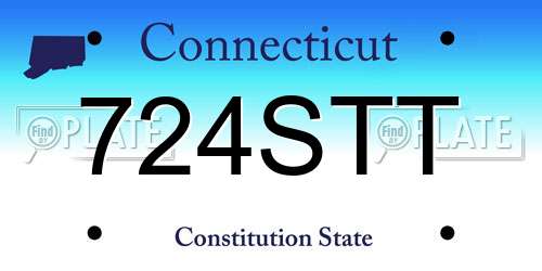 724STT Connecticut License Plate