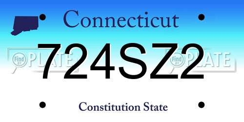 724SZ2 Connecticut License Plate