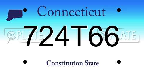 724T66 Connecticut License Plate