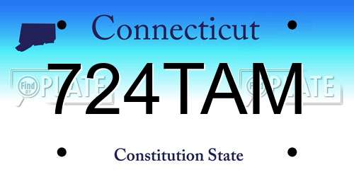 724TAM Connecticut License Plate